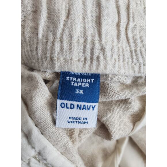 Old Navy Women's High-Waisted Cropped Linen-Blend Tapered Pants Plus Size 3X - Picture 7 of 7